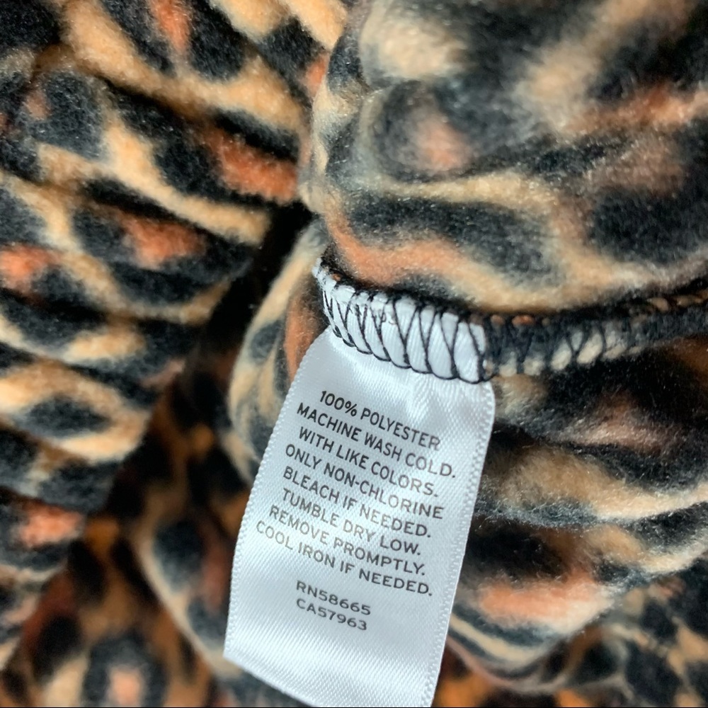 bp Animal Print Fleece Pullover Jacket In Tan Dale Leopard Size XS NWT 5041 - Picture 4 of 8